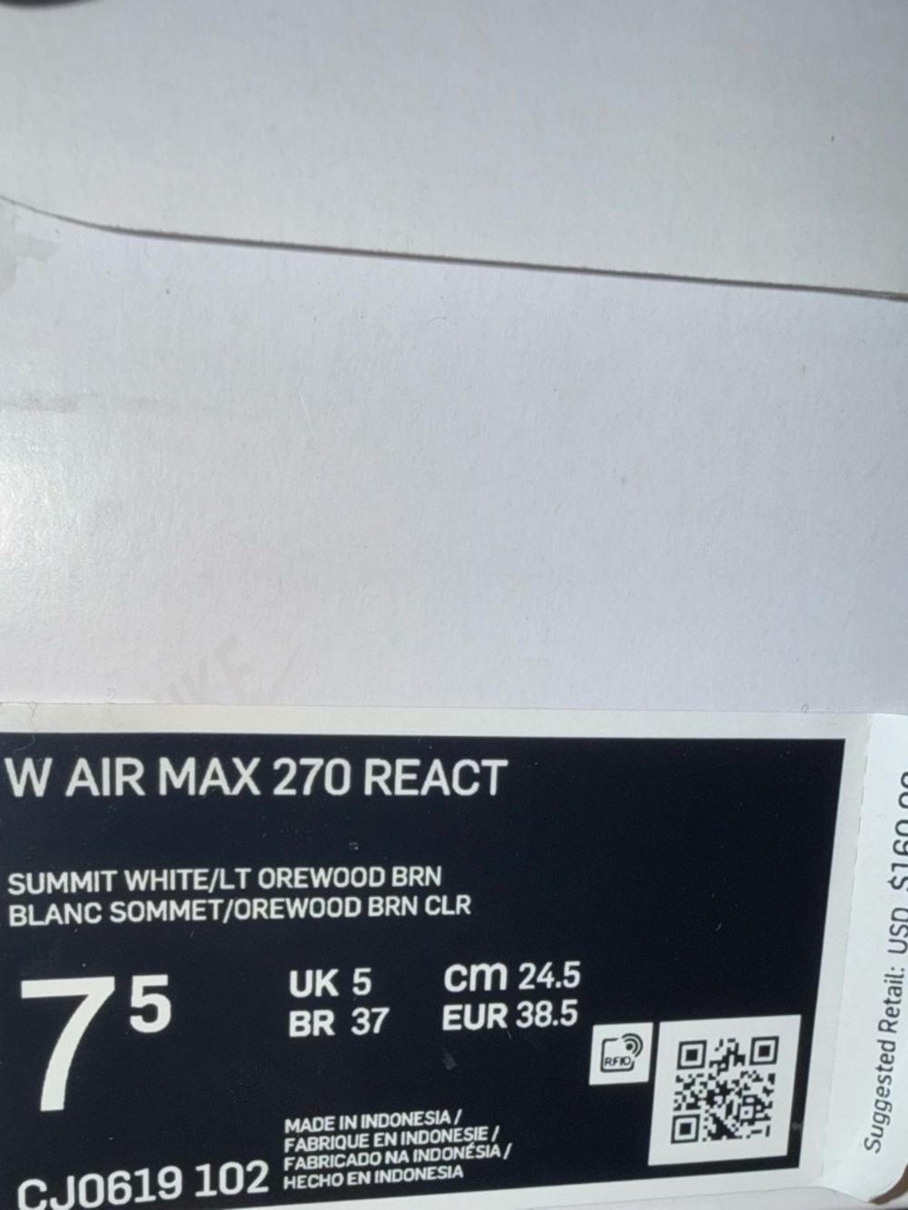 Nike Air Max 270 React Cream/Beige Sneakers - Picture 16 of 16